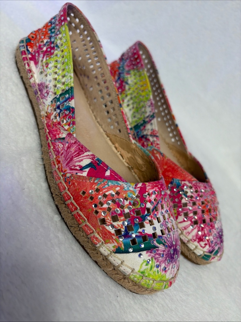 Gianni Bini multicolor floral espadrille flats